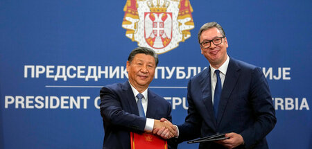 Xi Jinping und Aleksandar Vucic am Mittwoch in Belgrad