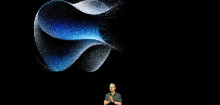 Apple-Chef Timothy Cook 2023. Die Auftritte des CEO »Tim« sind t...