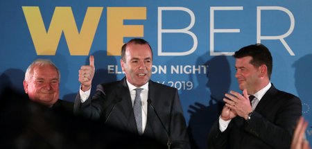 Brüssel, Sonntagabend: »Spitzenkandidat« Manfred Weber muss weit...