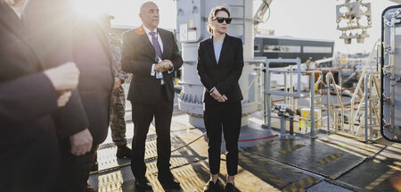 Annalena Baerbock auf der Marinewerft »Osborne Naval Shipyard« i...