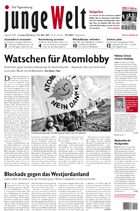 Aktuelle Titelseite der Tageszeitung junge Welt