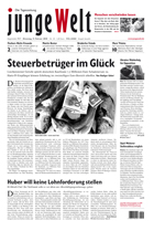 Aktuelle Titelseite der Tageszeitung junge Welt