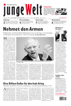 Aktuelle Titelseite der Tageszeitung junge Welt
