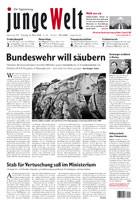 Aktuelle Titelseite der Tageszeitung junge Welt