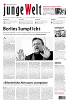 Aktuelle Titelseite der Tageszeitung junge Welt
