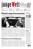 Aktuelle Titelseite der Tageszeitung junge Welt