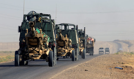Ein Konvoi der irakischen Armee am Dienstag unweit von Kirkuk