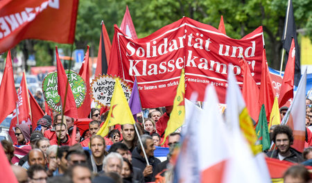 Für kämpferische Gewerkschaften: Demonstranten am 1. Mai 2018 in...