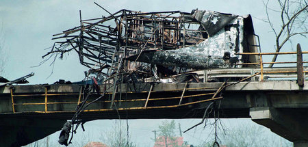 Opfer der NATO-Aggression. Am 1. Mai 1999 bombardiert ein NATO-K...