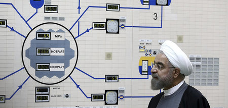 Der iranische Präsident Hassan Rohani, hier 2015 bei einem Besuc...