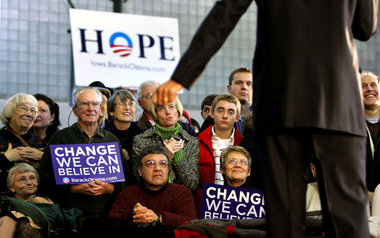 Auf den Wechsel hoffen – Obama-Anhänger in Iowa