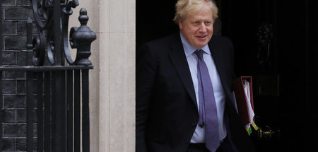 Boris Johnson am Mittwoch vor Downing Street Nr. 10 in London