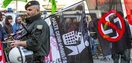 Antifaschistische Demonstration gegen einen Aufmarsch von »Die R...