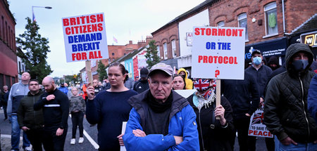 Einheit des britischen Markts: Unionisten protestieren am 17. Se...