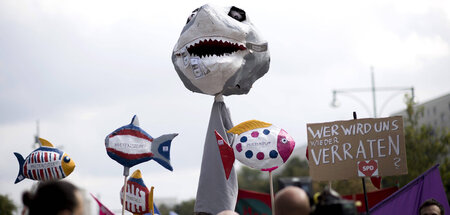 Klare Botschaft der Demonstrierenden: Immobilienhaie müssen gest...