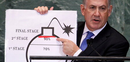 Netanjahu zeigt der UNO seine rote Linie (New York, 27.9.2012)