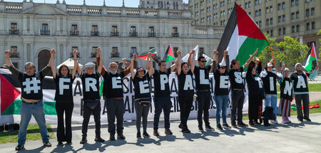 Demonstration gegen den Krieg in Gaza vor dem chilenischen Präsi...