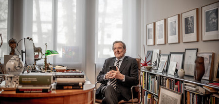 Gerhard Schröder in seiner Kanzlei in Hannover (14.3.2024)