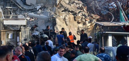 Bild der Zerstörung: Das iranische Konsulatsgebäude in Damaskus 