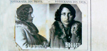 Aufnahme von Olga Bancic in den Akten der rumänischen Geheimpoli...