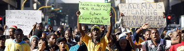 Protest der ANC-Jugend gegen den Ausschlu&szlig; ihres Vorsitzen...