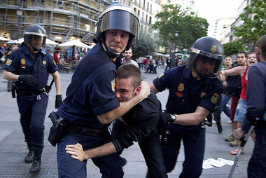 Polizeieinsatz gegen den Bildungsstreik am Dienstag in Madrid
