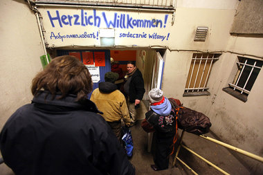 Eingang der Notübernachtungsstelle der Berliner Stadtmission am ...