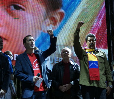 Jorge Arreaza, Daniel Viglietti und Nicolás Maduro