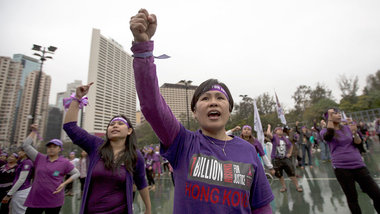 Hongkong, 9. Februar: Tanzen gegen Gewalt an Frauen und Mädchen
