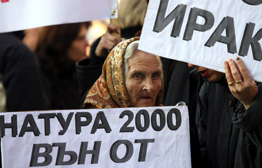 Sofia, 18. Januar 2007: Proteste gegen die Verhinderung von Baup...