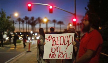 Protest gegen die "Keystone XL"-Pipeline im kalifornischen Arcad...