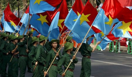 Probe für die Militärparade, mit der heute in Ho-Chi-Minh-Stadt ...
