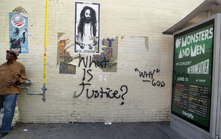 Graffiti für Mumia Abu-Jamal in Washington