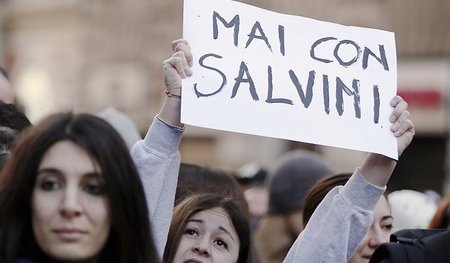 Rassisten unerwünscht: »Niemals mit Salvini« heißt die Parole be...