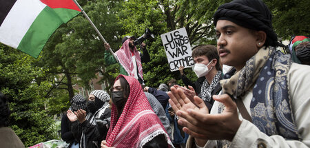 Studentenprotest gegen Israels Krieg in Gaza am Samstag an der G...