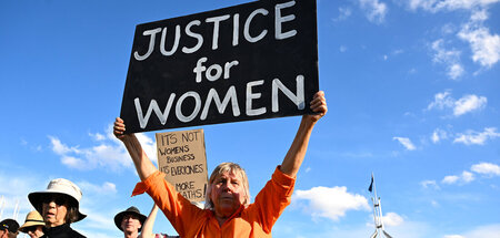 »Gerechtigkeit für Frauen«: Forderung auf einer der landesweiten...