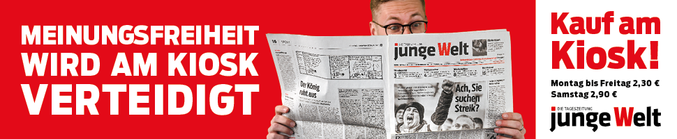 Tageszeitung junge Welt am Kiosk