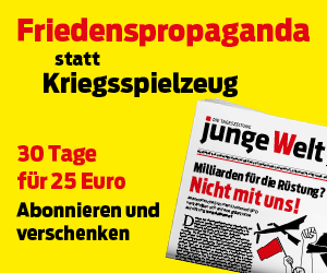 Winteraktionsabo Friedenspropaganda statt Kriegsspielzeug