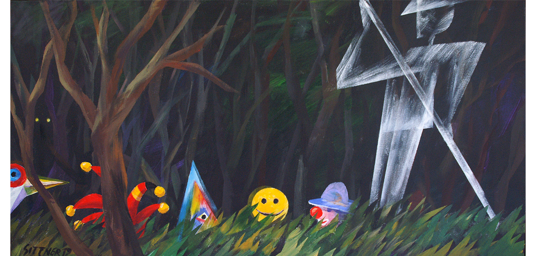 Rudolf Sittner, Cottbus, Bild 3 »Kahnpartie mit Narren«, 50 x 10