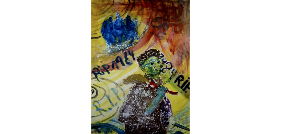 Cap Grundheber, Berlin, Bild 1 »Orwells Traum«, 59 x 78 cm, Acry