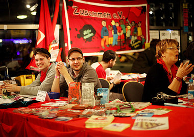 B&uuml;cher, B&uuml;cher, B&uuml;cher: Im Foyer der Urania