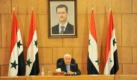 Für Verhandlungen bereit: Der syrische Außenminister Walid Al-Mu... Für Verhandlungen bereit: Der syrische Außenminister Walid Al-Mu...