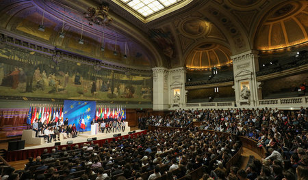 Macron in der Pariser Sorbonne-Universität
