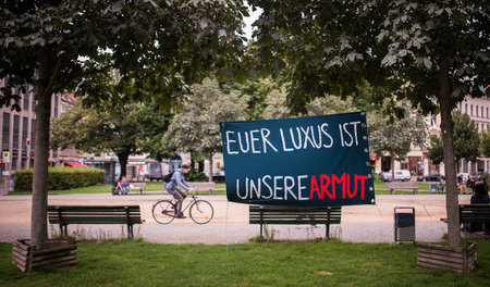 Protest gegen Gentrifizierung in Berlin-Kreuzberg