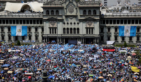 Gegen die Regierung: Protestversammlung in Guatemala-Stadt am 20...
