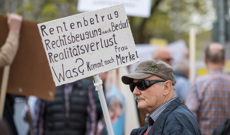 Protest gegen die Diskriminierung von Rentnern aus der ehemalige...