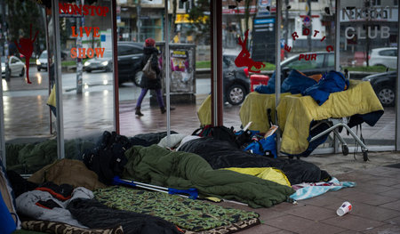 Obdachlose auf der Reeperbahn in Hamburg