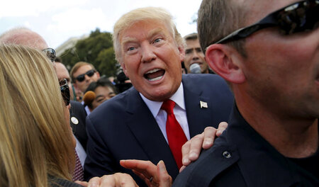 Der damalige Kandidat Donald Trump im September 2015 bei einer K...