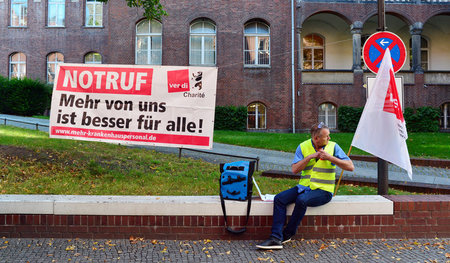 Auch wer streikt, braucht mal eine Pause. Aufnahme vom Ausstand ...