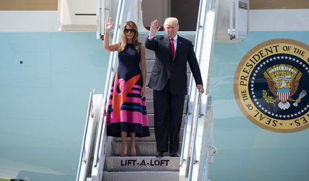 Eitel Sonnenschein: US-Präsident Donald Trump mit seiner Frau Me...
